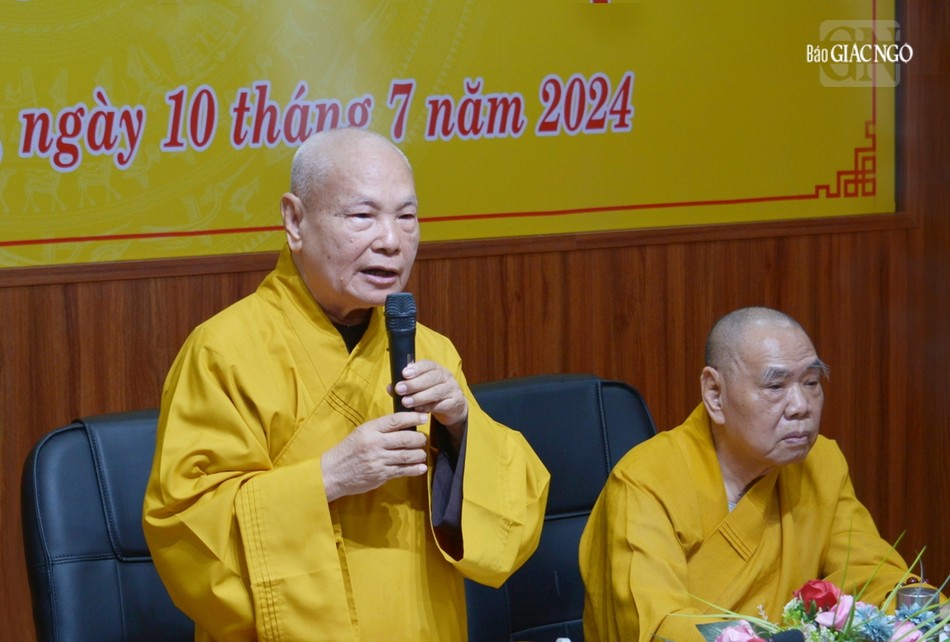 Trưởng lão Hòa thượng Thích Thiện Nhơn phát biểu khai mạc Hội nghị Ban Thường trực Hội đồng Trị sự GHPGVN