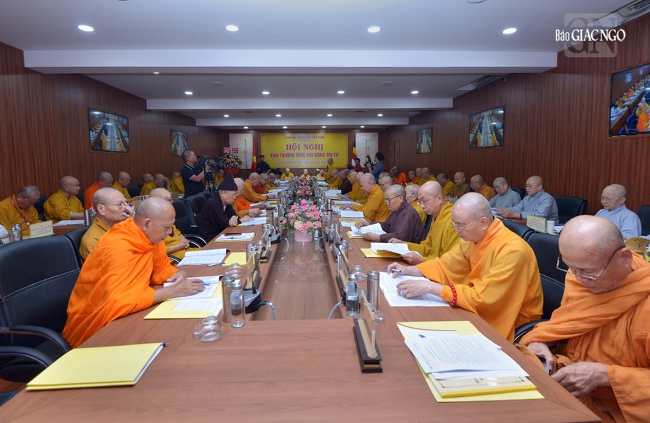 Quang cảnh Hội nghị Ban Thường trực Hội đồng Trị sự GHPGVN tại Văn phòng II, TP.HCM