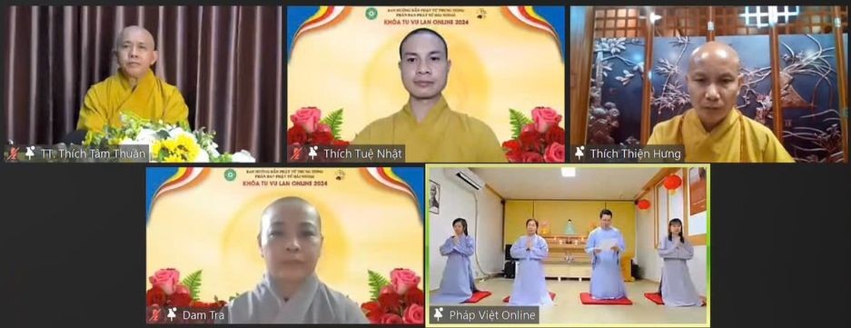 Đại đức Thích Tuệ Nhật chủ trì khai mạc khóa tu Vu lan online năm 2024