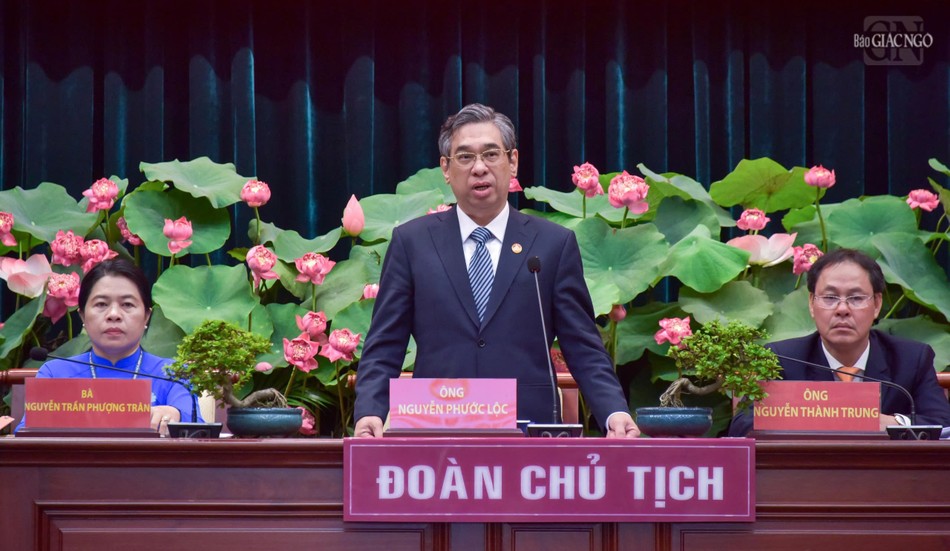 Chủ tịch Ủy ban MTTQVN TP.HCM Nguyễn Phước Lộc phát biểu bế mạc Đại hội.