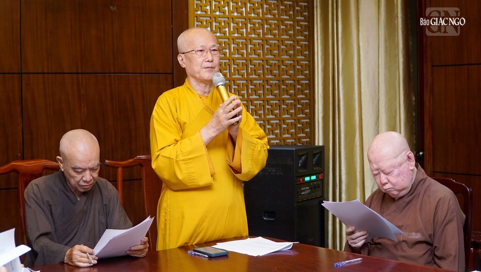 Hòa thượng Thích Chơn Không, Trưởng ban Tổ chức phát biểu khai mạc buổi họp