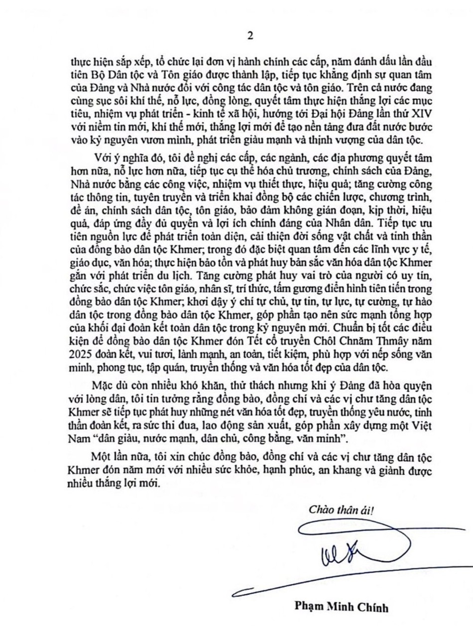 Thư chúc Tết của Thủ tướng Chính phủ Phạm Minh Chính