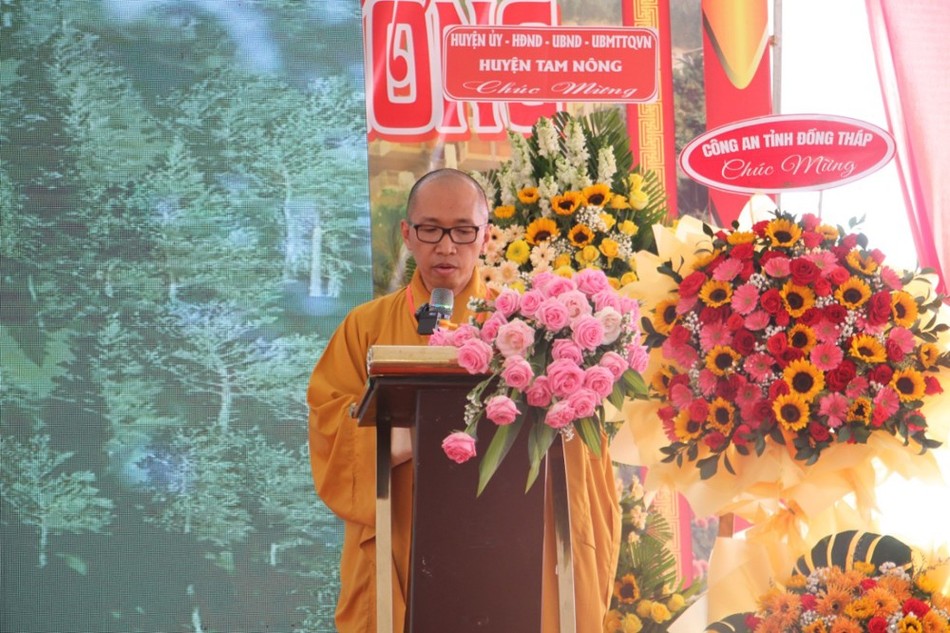 Đại đức Thích Phước Huệ, Trưởng ban Tổ chức phát biểu Đại đức Thích Phước Huệ, Trưởng ban Tổ chức phát biểu