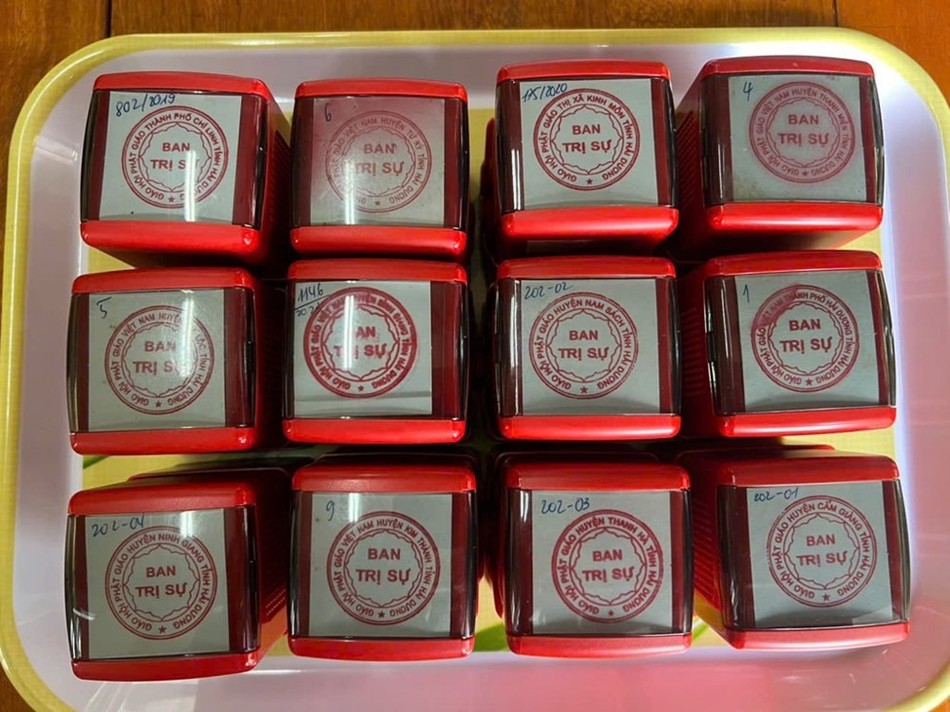 Ban Trị sự tỉnh Hải Dương đã tiến hành thu hồi con dấu của 12 Ban Trị sự Phật giáo các huyện, thị xã, thành phố