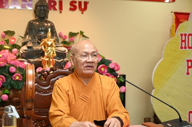Hòa thượng Thích Quảng Tùng đúc kết hội nghị