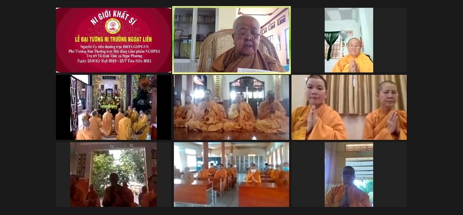 Ni trưởng Thích nữ Tân Liên ban đạo từ chứng minh - Ảnh: Ban TT NGKS Ni trưởng Thích nữ Tân Liên ban đạo từ chứng minh - Ảnh: Ban TT NGKS