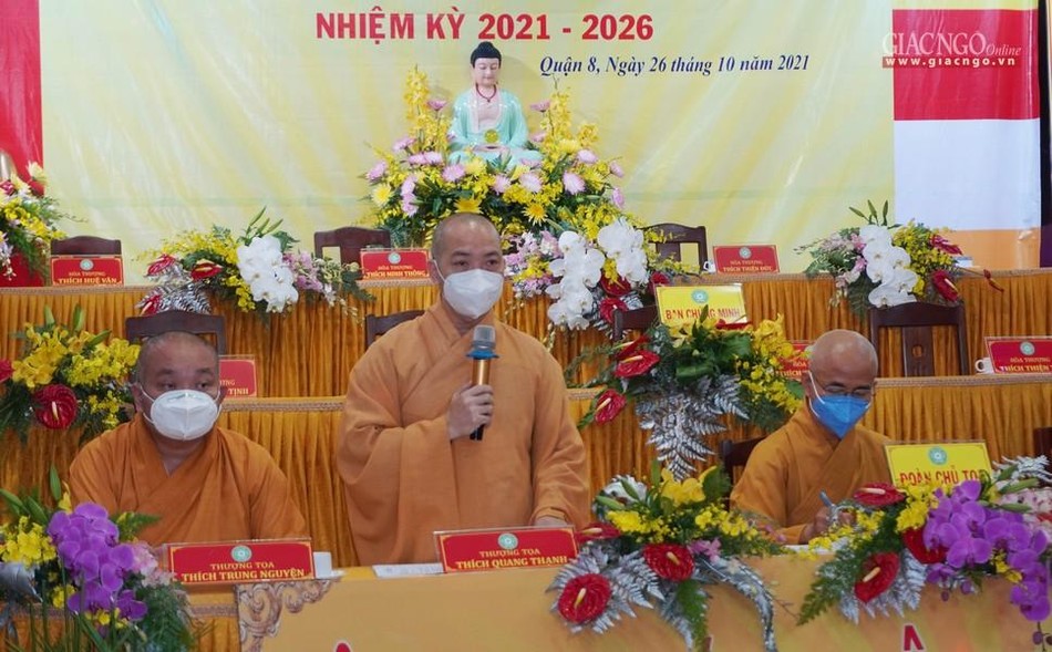 Thượng Tọa Thích Quang Thạnh góp ý về thiết trí, văn kiện đại hội