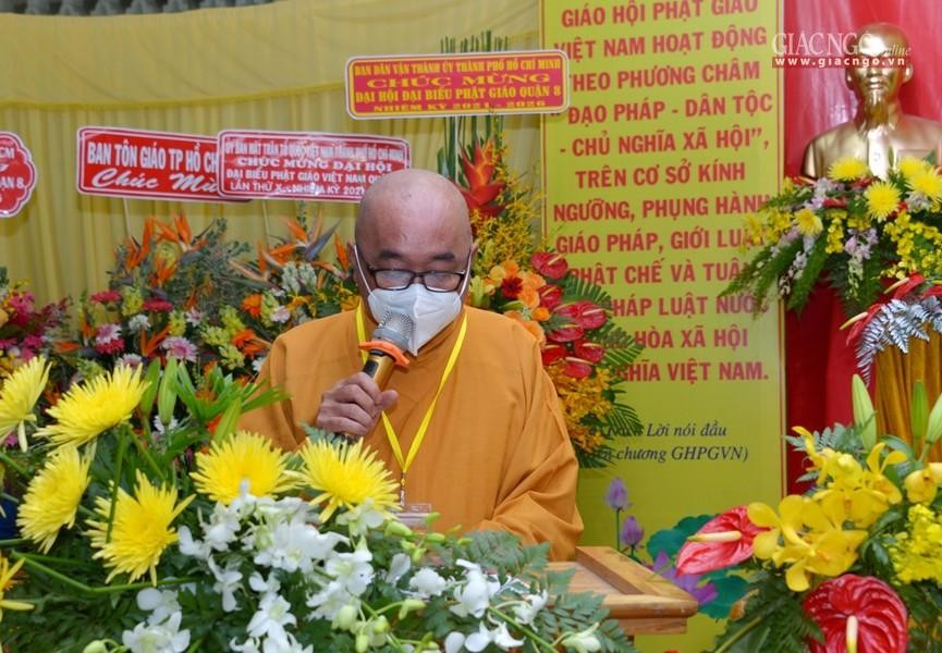 Thượng tọa Thích Phước Hạnh thay mặt Ban Kiểm soát đại hội báo cáo số lượng đại biểu và nội quy đại hội Thượng tọa Thích Phước Hạnh thay mặt Ban Kiểm soát đại hội báo cáo số lượng đại biểu và nội quy đại hội