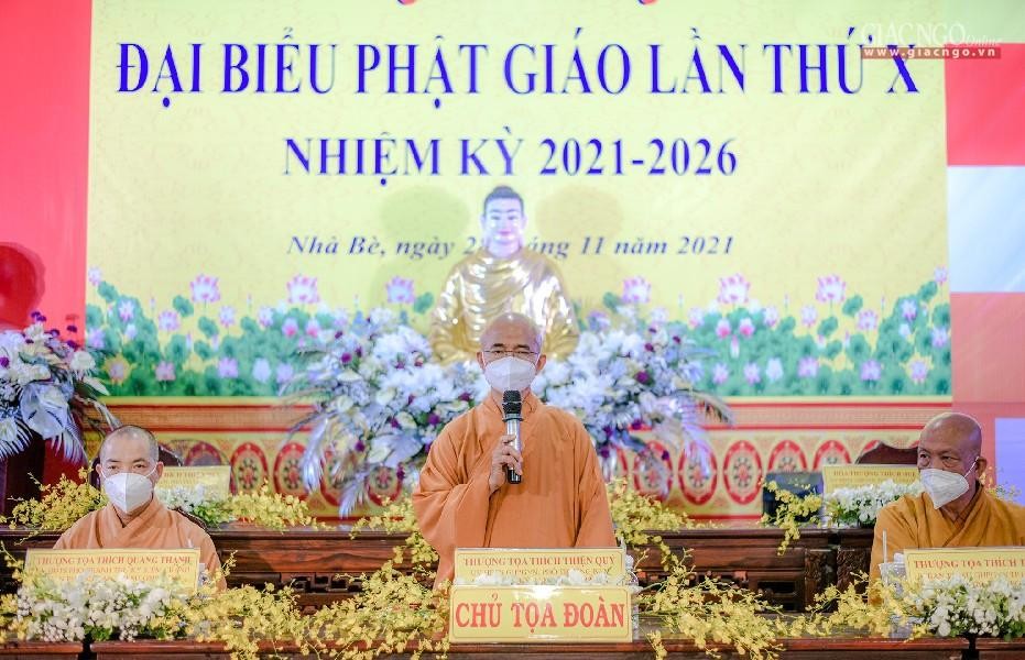 Thượng tọa Thích Thiện Quý phát biểu chỉ đạo tại phiên trù bị