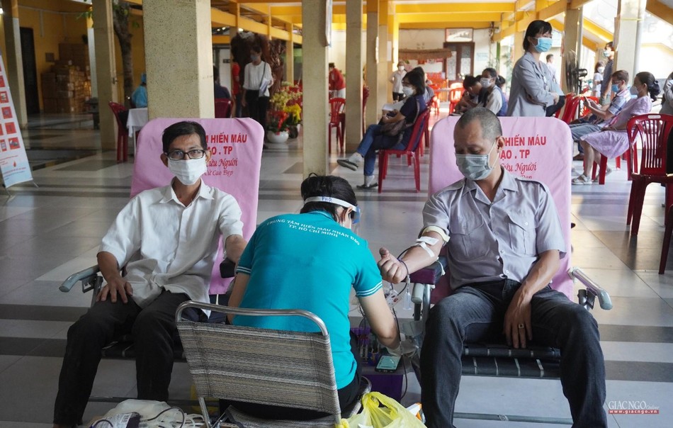 Theo đó có 99 đơn vị máu được hiến tặng trong sáng 27-2 tại chùa Vĩnh Nghiêm Theo đó có 99 đơn vị máu được hiến tặng trong sáng 27-2 tại chùa Vĩnh Nghiêm