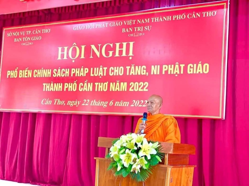 Hòa thượng Đào Như, Phó Chủ tịch Hội đồng Trị sự, Trưởng ban Trị sự GHPGVN TP.Cần Thơ phát biểu khai mạc Hòa thượng Đào Như, Phó Chủ tịch Hội đồng Trị sự, Trưởng ban Trị sự GHPGVN TP.Cần Thơ phát biểu khai mạc