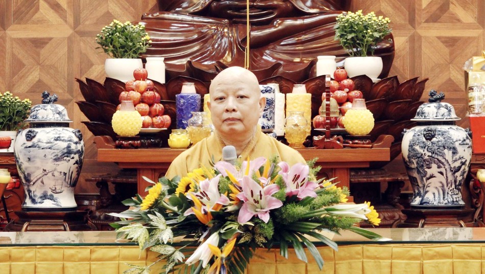 Hòa thượng Thích Lệ Trang, Trưởng ban Trị sự GHPGVN TP.HCM thuyết giảng sau kỳ bồ-tát - Ảnh: Lâm Huy Hòa thượng Thích Lệ Trang, Trưởng ban Trị sự GHPGVN TP.HCM thuyết giảng sau kỳ bồ-tát - Ảnh: Lâm Huy