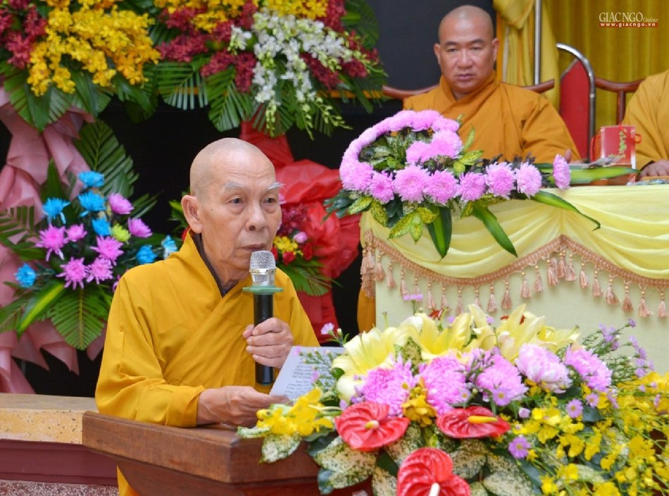 Hòa thượng Thích Thiện Đức phát biểu cảm tạ