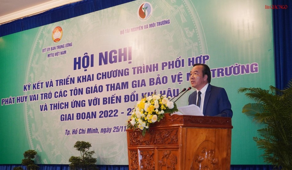 Ông Ngô Sách Thực, Phó Chủ tịch Ủy ban Trung ương MTTQVN, Trưởng ban Chỉ đạo chương trình phối hợp tóm tắt kết quả thực hiện chương trình giai đoạn 2015-2020