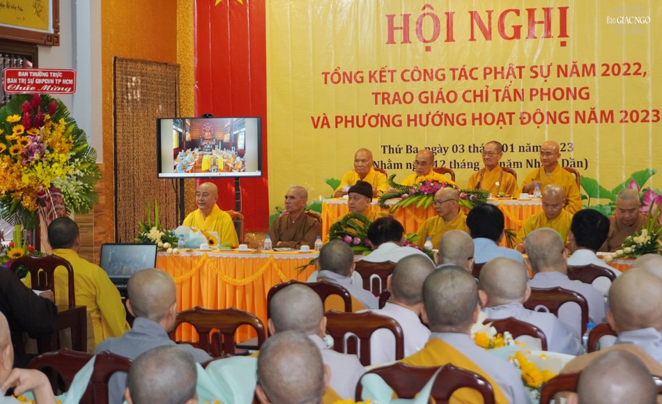 Báo cáo tổng kết Phật sự năm 2022 của Phật giáo quận bằng video sinh động