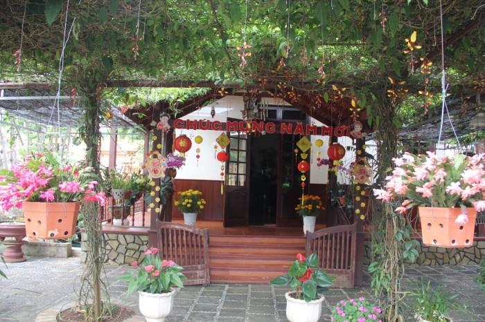 Hoa nở khoe sắc tại tịnh xá Ngọc Ban