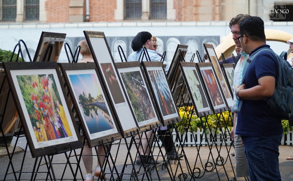 Nhiều người nước ngoài xem triển lãm