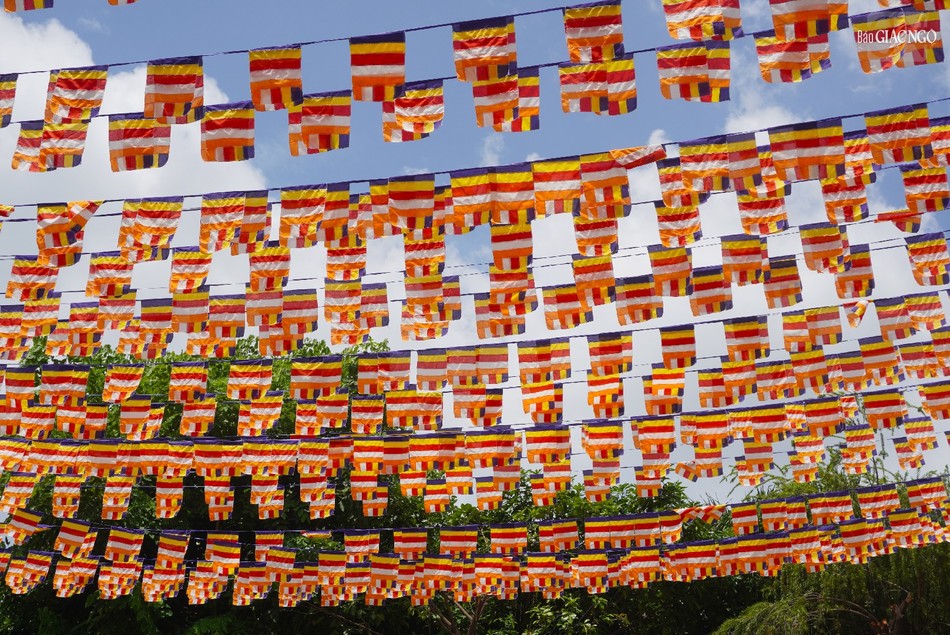 Cờ được treo rợp chùa