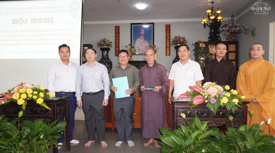 Ban Thường trực Ủy ban MTTQVN Q.Gò Vấp và Ban Trị sự GHPGVN Q.Gò Vấp ký kết chương trình phối hợp công tác giai đoạn 2023-2027 Ban Thường trực Ủy ban MTTQVN Q.Gò Vấp và Ban Trị sự GHPGVN Q.Gò Vấp ký kết chương trình phối hợp công tác giai đoạn 2023-2027
