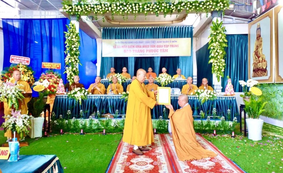 Ban Trị sự GHPGVN TP.Cần Thơ phân công Sư cô Thích nữ Diệu Hiếu phụ trách điểm sinh hoạt tôn giáo tập trung Phước Tâm