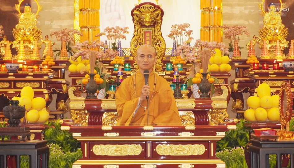 Thượng tọa Thích Thiện Quý có pháp thoại ngắn đến hội chúng sáng 16-2