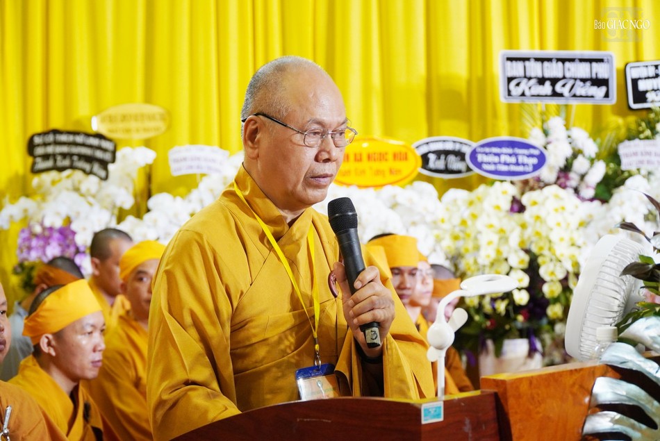 Thượng tọa Thích Minh Đạo, Phó ban Trị sự GHPGVN tỉnh Vĩnh Long cảm tạ