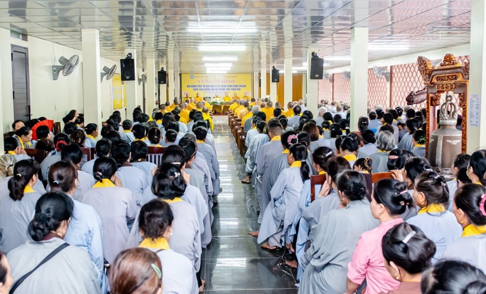 Phật tử về trường hạ chùa Đại Bi - Ảnh: Ban TT-TT Phật giáo tỉnh Thanh Hóa