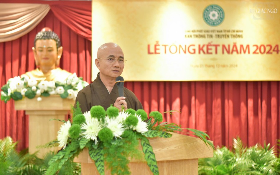 Thượng tọa Thích Thiện Quý, Phó Trưởng ban kiêm Chánh Thư ký Ban Trị sự GHPGVN TP.HCM phát biểu Thượng tọa Thích Thiện Quý, Phó Trưởng ban kiêm Chánh Thư ký Ban Trị sự GHPGVN TP.HCM phát biểu