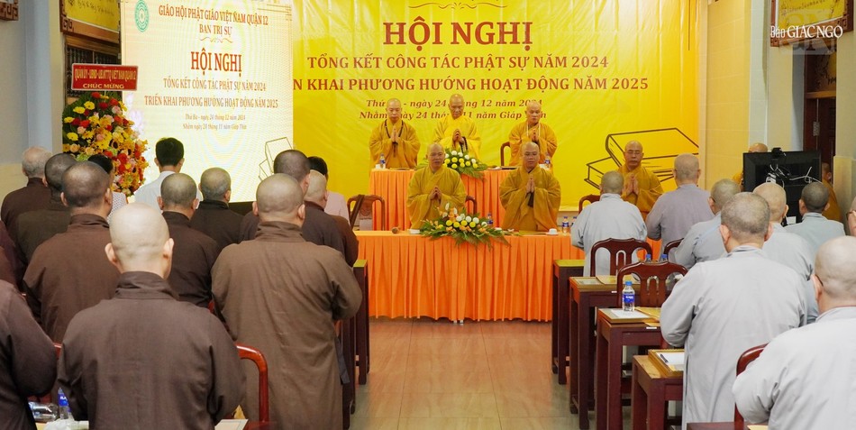 Khóa lễ hồi hướng kết thúc Hội nghị tổng kết hoạt động Phật sự năm 2024 của Ban Trị sự Q.12 tại chùa Vĩnh Phước