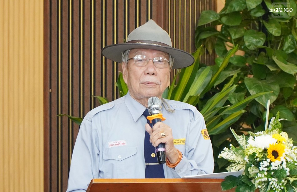 Huynh trưởng Tâm Giới, Trưởng Phân ban Gia đình Phật tử T.Ư phát biểu khai mạc Huynh trưởng Tâm Giới, Trưởng Phân ban Gia đình Phật tử T.Ư phát biểu khai mạc