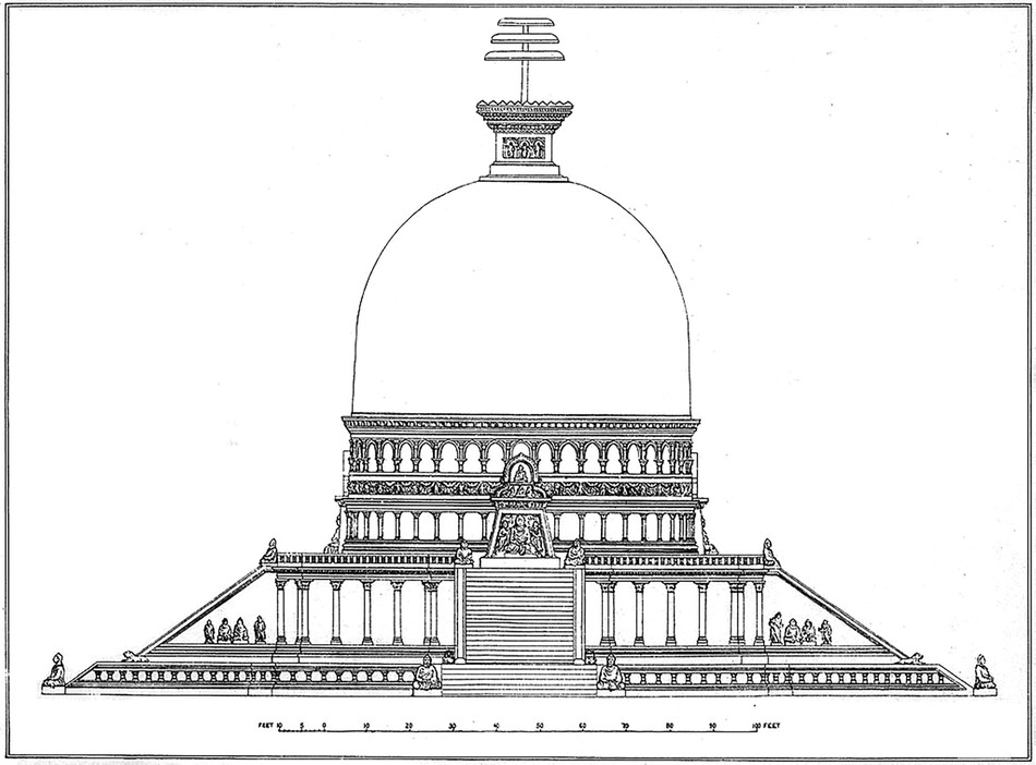 Tháp Ahin Posh được xây dựng vào thế kỷ thứ II CN dưới thời Kushan và chưa đựng tiền xu của Kaniska I