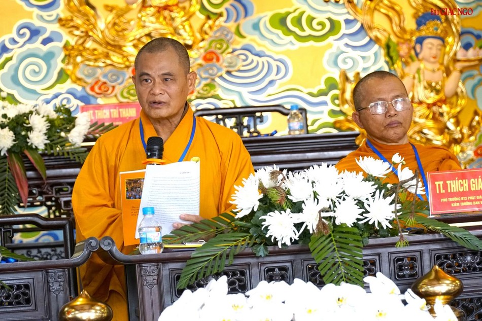 Thượng tọa Thích Quang Phúc, Phó ban kiêm Chánh Thư ký Ban Trị sự phát biểu