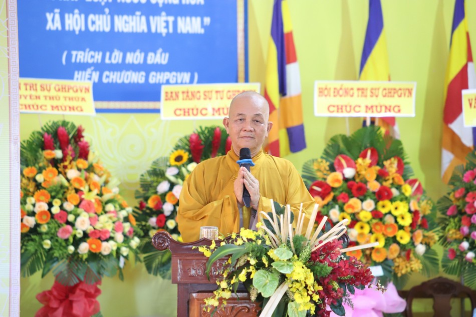 Hòa thượng Thích Minh Thiện, Trưởng ban Tổ chức phát biểu khai mạc