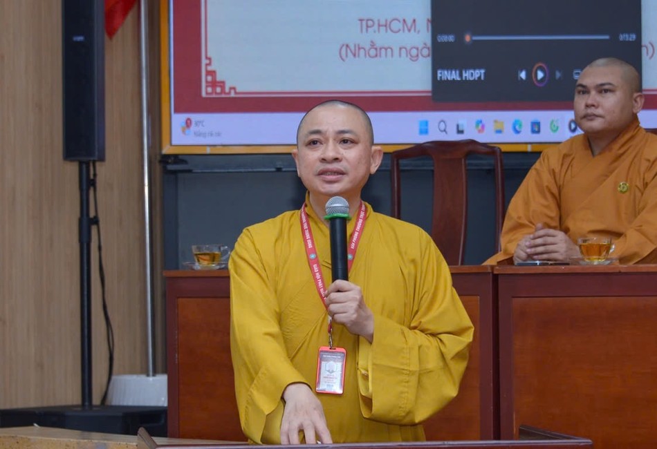 Thượng tọa Thích Quảng Tiến trình bày phương hướng hoạt động Thượng tọa Thích Quảng Tiến trình bày phương hướng hoạt động