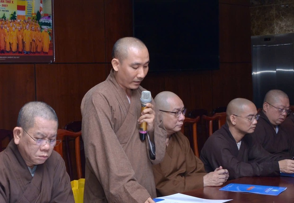 Đại đức Thích Thiện Nghĩa, Chánh Văn phòng Ban Kiểm soát TP phát biểu Đại đức Thích Thiện Nghĩa, Chánh Văn phòng Ban Kiểm soát TP phát biểu