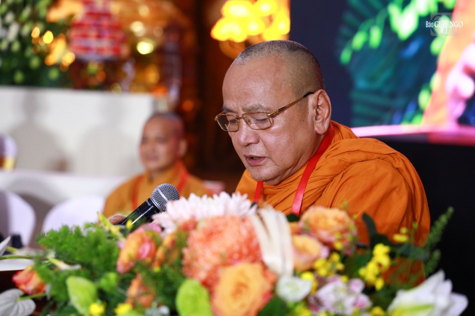 Hòa thượng Thích Bửu Chánh phát biểu cảm tạ