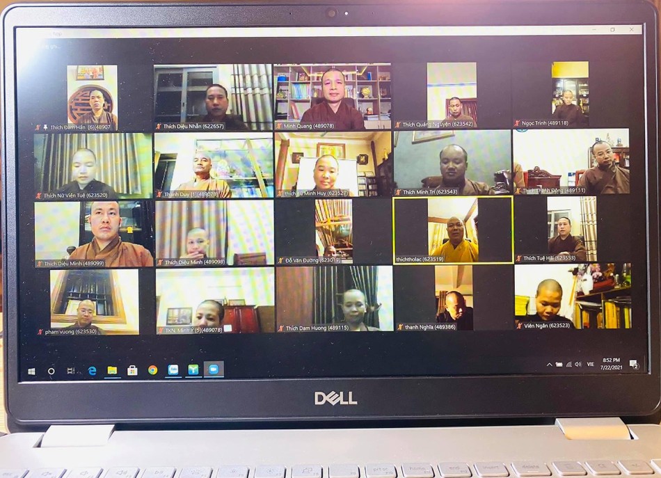 Hội nghị trực tuyến, tập huấn công tác chuẩn bị tổ chức Đại hội đại biểu GHPGVN cấp huyện, tỉnh Ninh Bình - Ảnh: Minh Quang