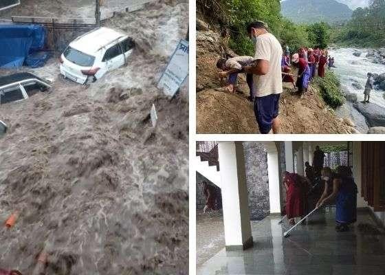 Chư Ni cùng người dân khắc phục hậu quả của trận lũ quét Chư Ni cùng người dân khắc phục hậu quả của trận lũ quét