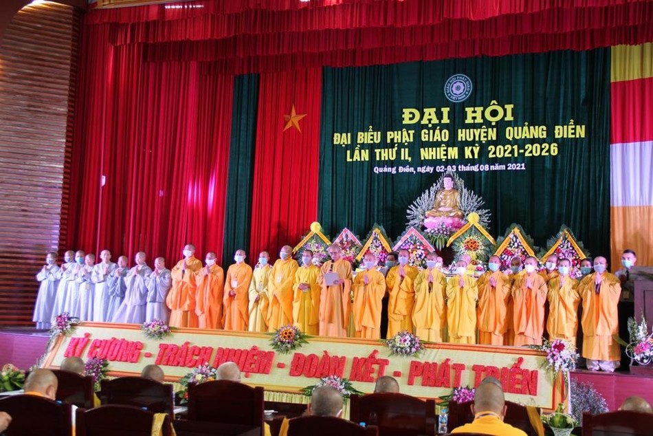 Tân Ban Trị sự Phật giáo huyện Quảng Điền ra mắt và phát biểu nhận nhiệm vụ Tân Ban Trị sự Phật giáo huyện Quảng Điền ra mắt và phát biểu nhận nhiệm vụ