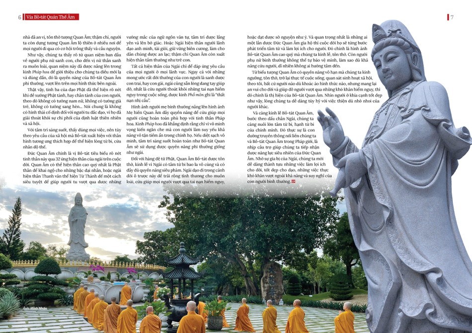 Càng kính lễ Bồ-tát Quan Âm, bước theo dấu chân Ngài, chúng ta càng nuôi lớn tâm từ bi, hạnh từ bi của chính mình Càng kính lễ Bồ-tát Quan Âm, bước theo dấu chân Ngài, chúng ta càng nuôi lớn tâm từ bi, hạnh từ bi của chính mình