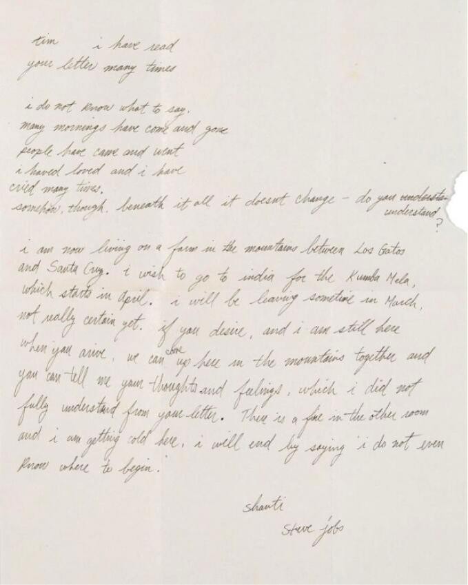 Bức thư tay của Steve Jobs