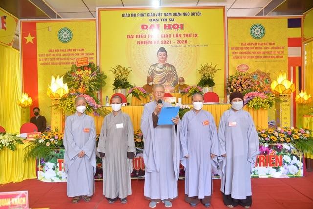 Tân Ban Trị sự Phật giáo quận Ngô Quyền nhiệm kỳ 2021-2026 ra mắt và phát biểu nhận nhiệm vụ tại đại hội Tân Ban Trị sự Phật giáo quận Ngô Quyền nhiệm kỳ 2021-2026 ra mắt và phát biểu nhận nhiệm vụ tại đại hội