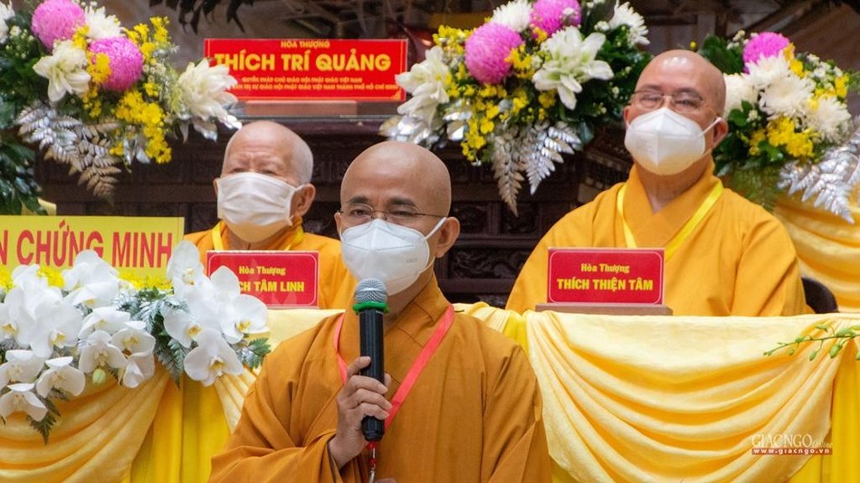 Thượng tọa Thích Thiện Quý phát biểu chỉ đạo