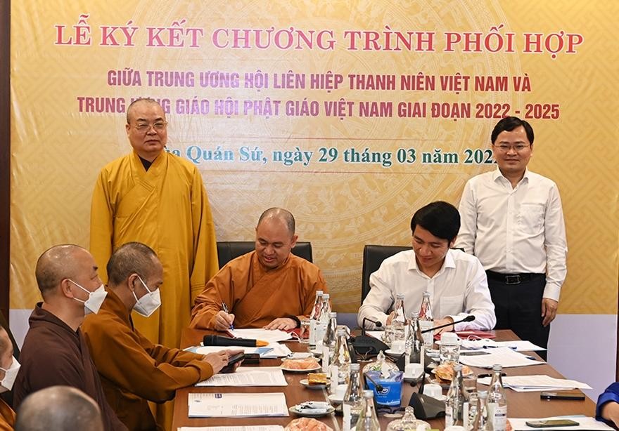 Ký kết chương trình phối hợp giai đoạn 2022-2025 giữa Trung ương Hội Liên hiệp Thanh niên VN và Trung ương GHPGVN Ký kết chương trình phối hợp giai đoạn 2022-2025 giữa Trung ương Hội Liên hiệp Thanh niên VN và Trung ương GHPGVN