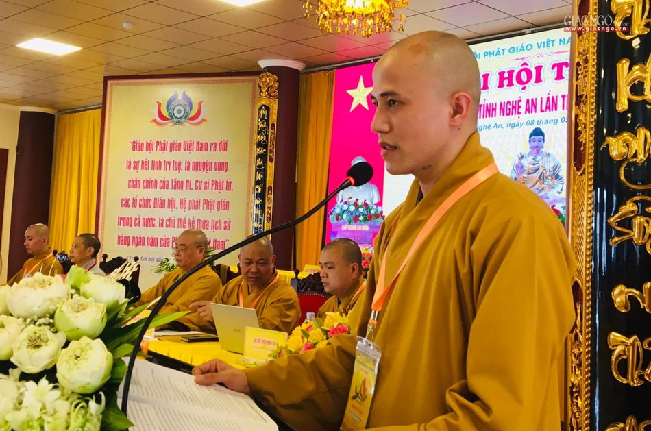 Đại đức Thích Châu Phong, Trưởng ban Pháp chế Ban Trị sự Phật giáo tỉnh Nghệ An thông qua quy chế đại hội Đại đức Thích Châu Phong, Trưởng ban Pháp chế Ban Trị sự Phật giáo tỉnh Nghệ An thông qua quy chế đại hội