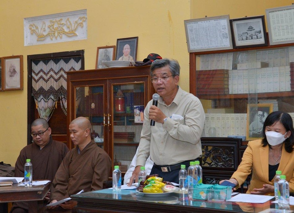 Ông Châu Văn Tài phát biểu nhất trí đồng thuận về việc bổ nhiệm Hòa thượng Thích Hoằng Tri trụ trì chùa An Long