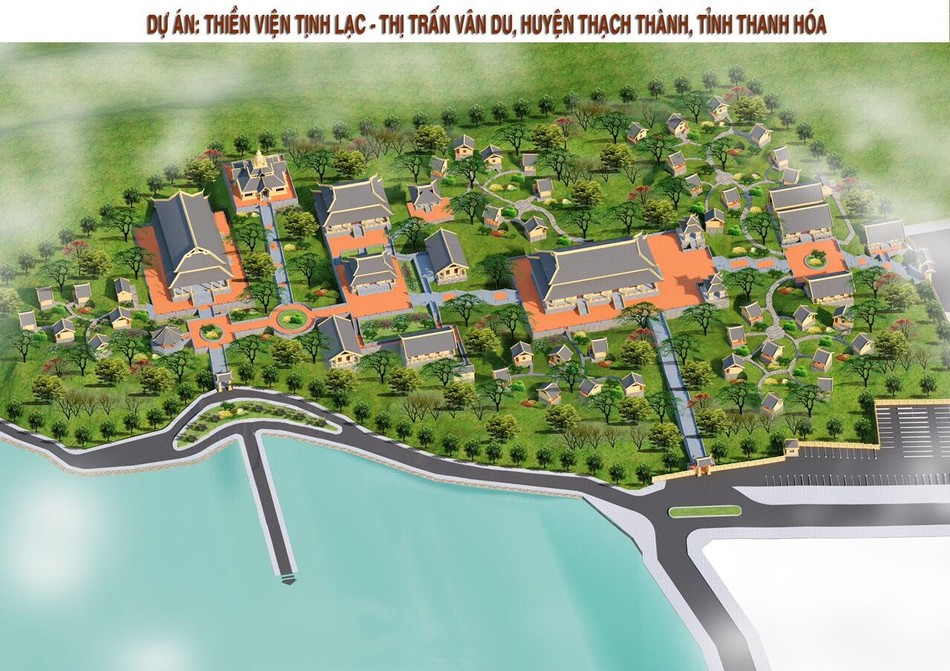Phối cảnh tổng thể công trình thiền viện Tịnh Lạc Phối cảnh tổng thể công trình thiền viện Tịnh Lạc