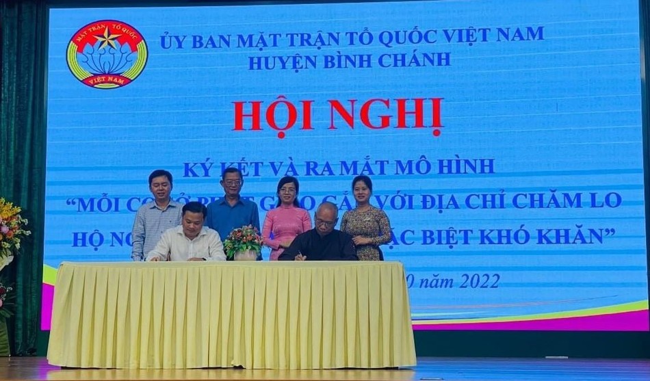Ban Trị sự GHPGVN huyện Bình Chánh và Ban Thường trực Ủy ban MTTQVN huyện đã ký kết phối hợp công tác Ban Trị sự GHPGVN huyện Bình Chánh và Ban Thường trực Ủy ban MTTQVN huyện đã ký kết phối hợp công tác