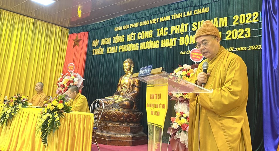 Hoà thượng Thích Thanh Nhiễu phát biểu khai mạc Hoà thượng Thích Thanh Nhiễu phát biểu khai mạc