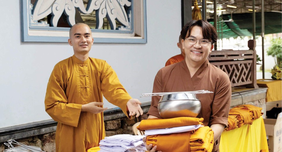 Nghệ sĩ Đại Nghĩa hạnh phúc và thấy may mắn khi được trải nghiệm &quot;xuất gia gieo duyên&quot; - Ảnh: H.K